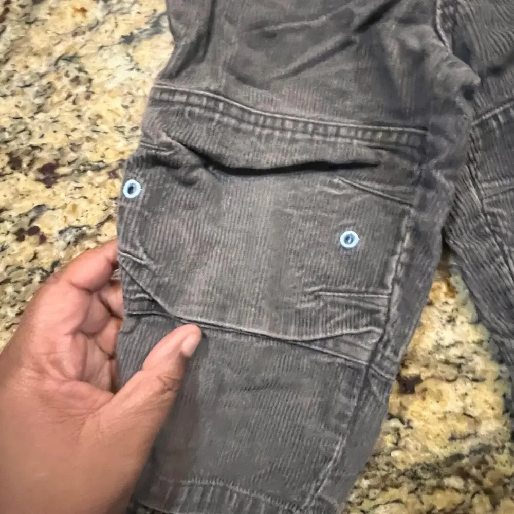 Vintage Old Navy Toddler‎ Boy 18-24 Months Brown Cargo Pants Corduroy Y2K